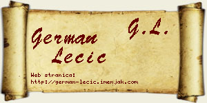 German Lečić vizit kartica